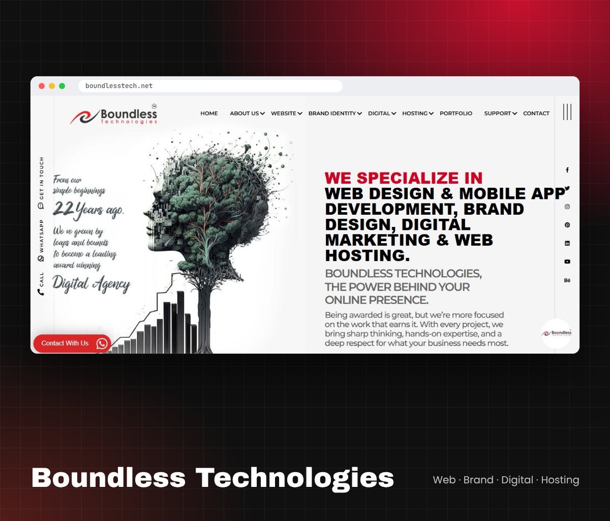 Boundless Technologies digital agency website homepage